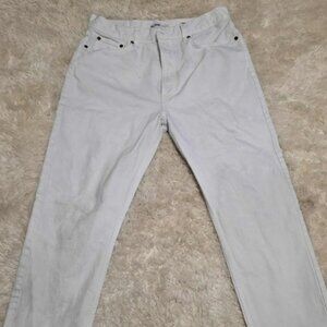 Women’s Button Fly White Denim Jeans